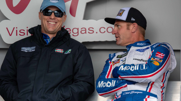 An image of NASCAR drivers Kevin Harvick and Clint Bowyer