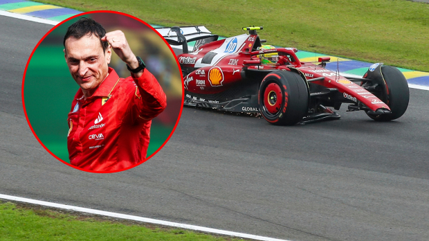 Hamilton with race engineer Adami