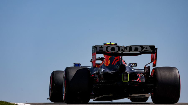 Sergio Pérez tijdens sprintrace bij British GP