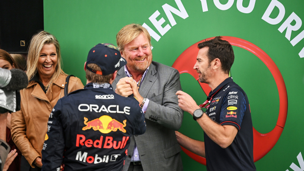 Queen Maxima and King Willem-Alexander of the Netherlands with Max Verstappen in Zandvoort