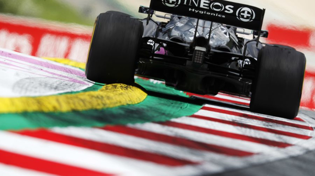 Lewis Hamilton in his Mercedes in Austria