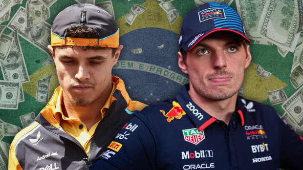 A composite image of Lando Norris and Max Verstappen