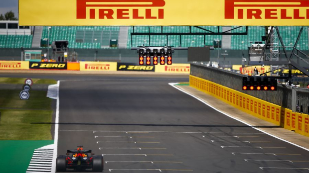 Max Verstappen in his Red Bull in Silverstone