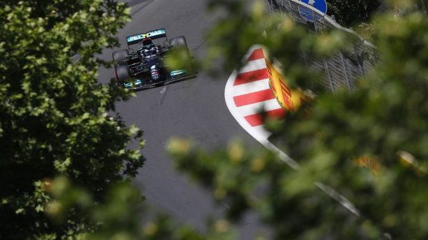 Valterri Bottas on the Azerbaijan circuit