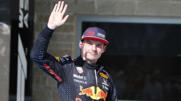 Verstappen on the podium in the United States
