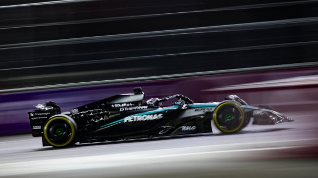 Russell during FP1 in Las Vegas