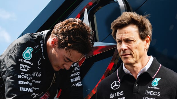 mercedes, george russell, toto wolff