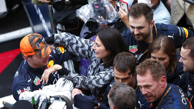 Verstappen and Piquet celebrating the championship