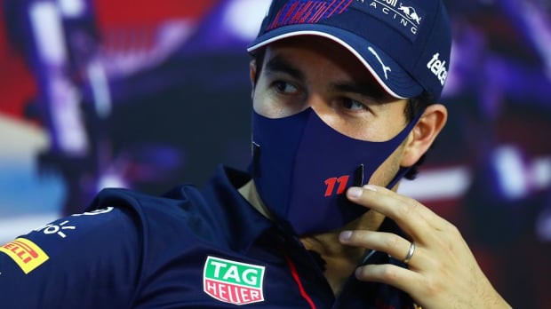 Sergio Perez during press conference