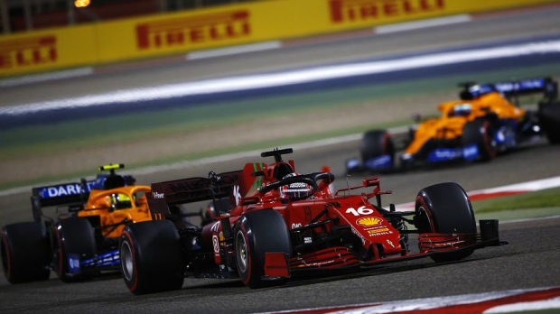 Charles Leclerc in action in the Bahrain Grand Prix