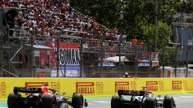 Sergio Perez, George Russell, Spain