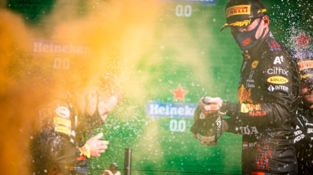 Max Verstappen celebrating in Zandvoort