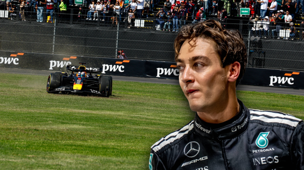 Russell, Verstappen, socials