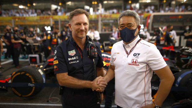 Masashi Yamamoto and Christian Horner