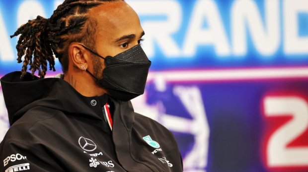 Lewis Hamilton at the press conference in Belgium