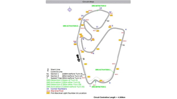 The Autodromo Jose Carlos Pace track layout