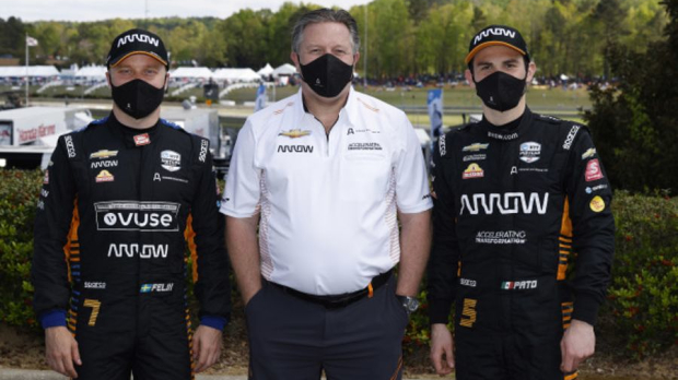 Brown with McLaren IndyCar drivers
