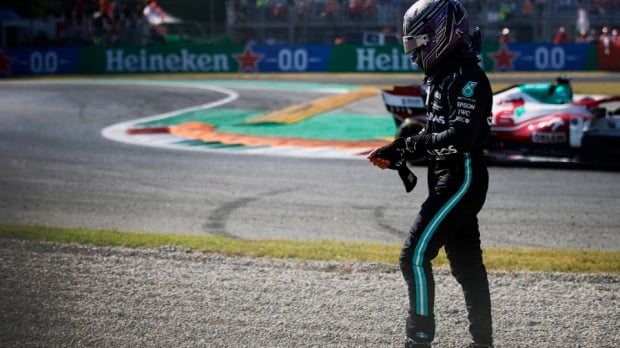 Lewis Hamilton after his crash at Monza