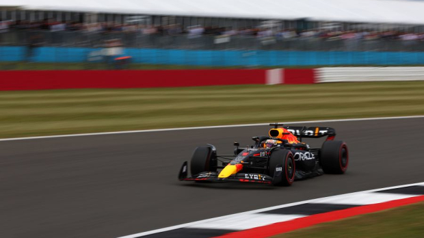 Max Verstappen driving in Silverstone