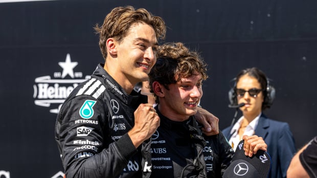 George Russell and Kimi Antonelli
