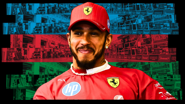 Lewis Hamilton appears with an Azerbaijan flag background
