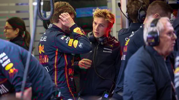 Max Verstappen and Liam Lawson