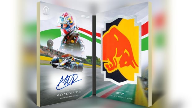 Verstappen's new 1/1 Fanatics trading card. Image Credit: Fanatics.