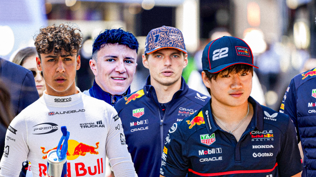 Lindblad, Verstappen, Tsunoda, Hadjar, socials