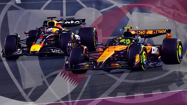 Verstappen chasing Norris during Qatar GP