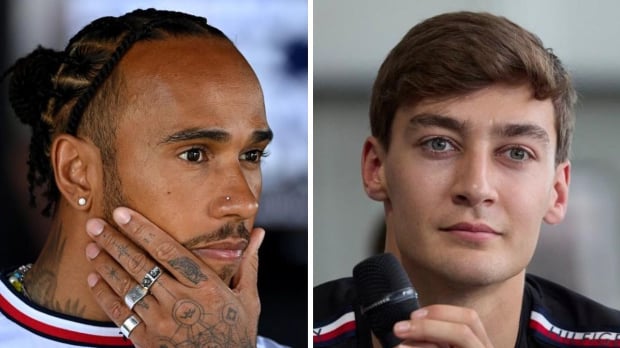 Lewis Hamilton and George Russell