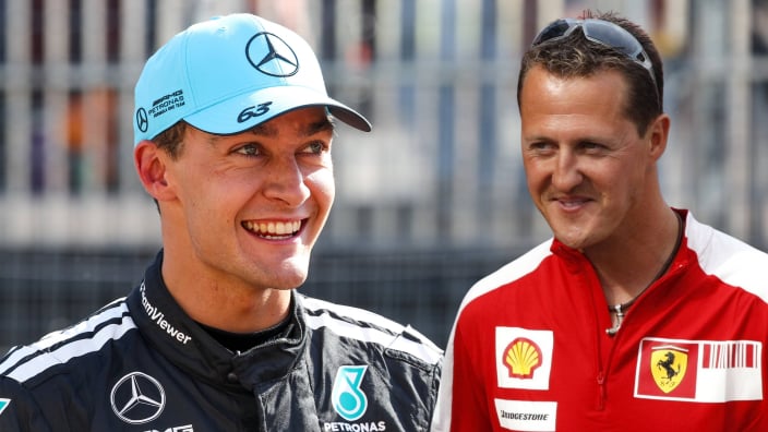 George Russell makes Michael Schumacher F1 title vow