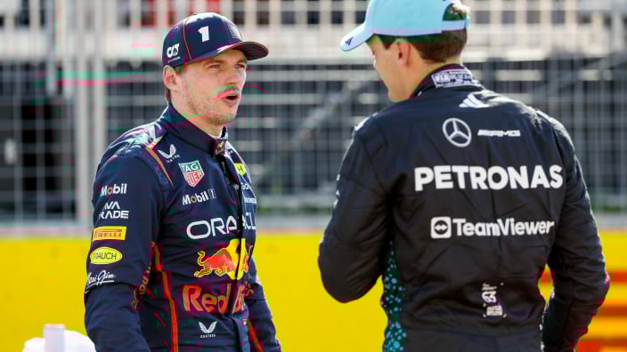 Max Verstappen and George Russell
