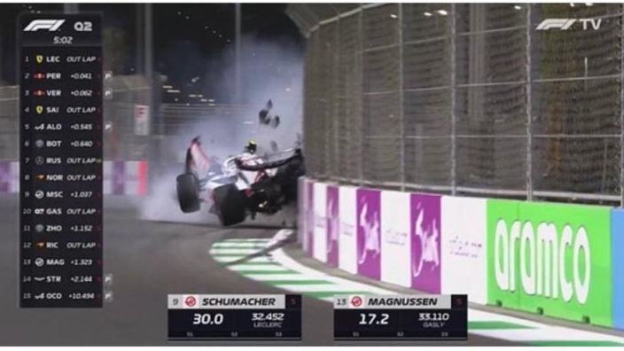VIDÉO : Le crash impressionnant de Schumacher à Djeddah