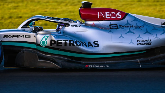 WATCH: Hamilton's first lap in Mercedes W13