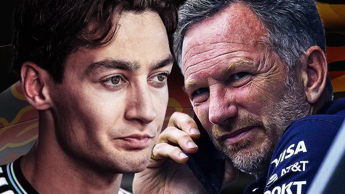 George Russell and Christian Horner