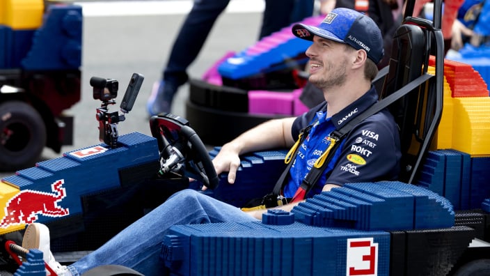 LEGO F1 race descends into chaos as cars get STUCK in gravel at Silverstone