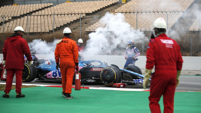Alonso car fire ends Alpine's test early