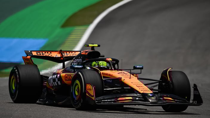 Norris during practice at Interlagos