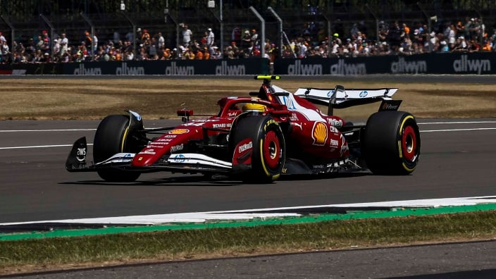 Hamilton during FP1 at Silverstone