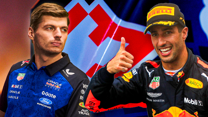 WATCH: Daniel Ricciardo's incredible reaction to Max Verstappen with No 3 for the first time