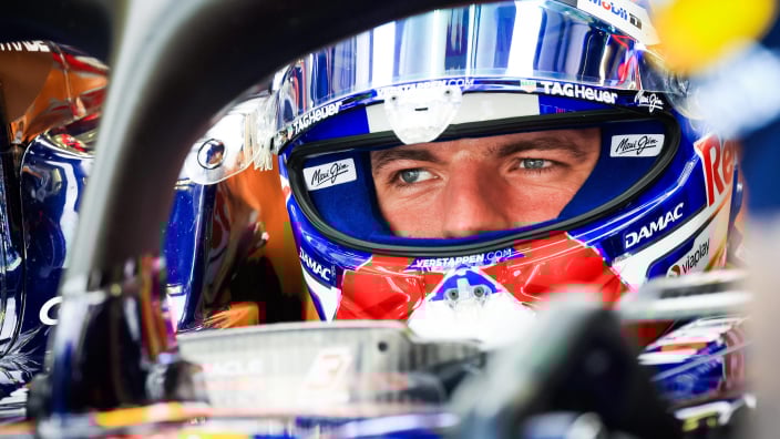 Max Verstappen during testing in Bahrain