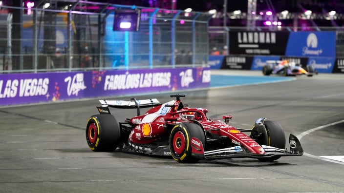 Leclerc during FP1 in Las Vegas