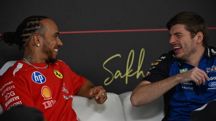 F1 rivals no more? Lewis Hamilton and Max Verstappen get the giggles in Bahrain