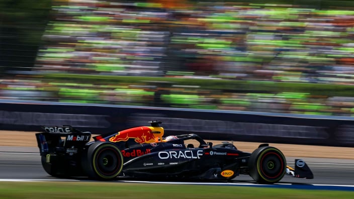 Verstappen during FP1 at Silverstone