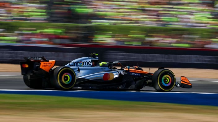 Norris during FP1 at Silverstone