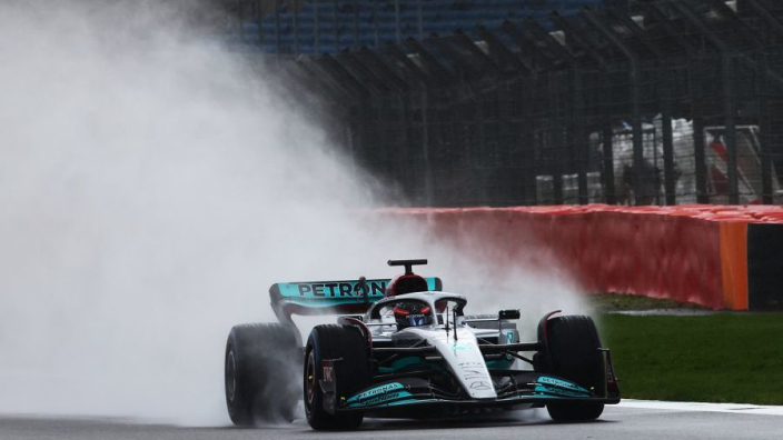 Russell gets "goosebumps" as Mercedes complete storm-hit shakedown