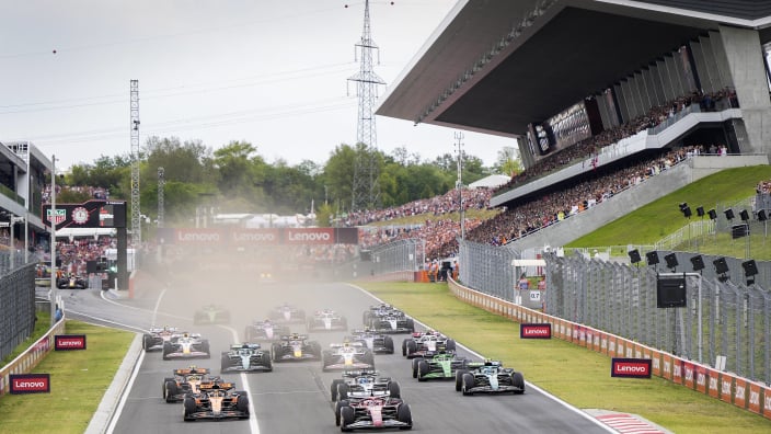 hungary, start, leclerc, russell, norris, piastri