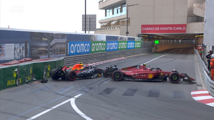 VÍDEO: El choque de Carlos Sainz y Checo Pérez en la Q3 del GP de Mónaco