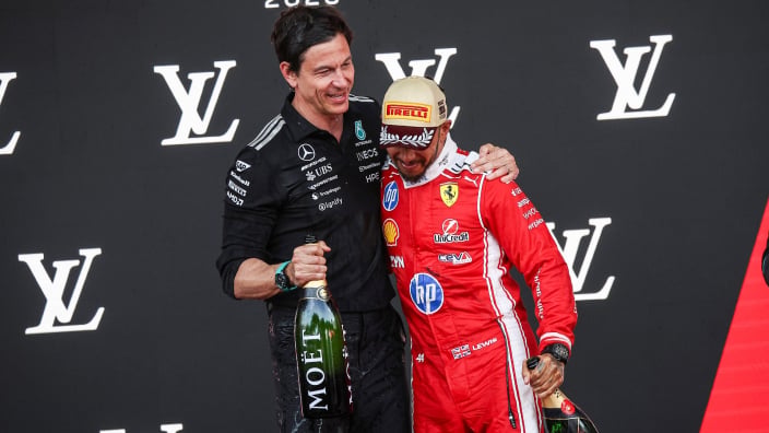 Toto Wolff gives blunt response to Lewis Hamilton's historic Ferrari win