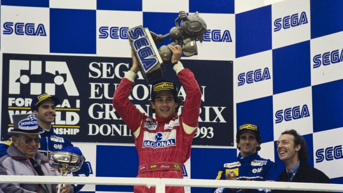 Senna's Sonic trophy out of storage, and on display at McLaren
